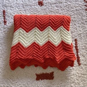 Hand Crocheted Throw Zig Zag Pattern 64”x64”